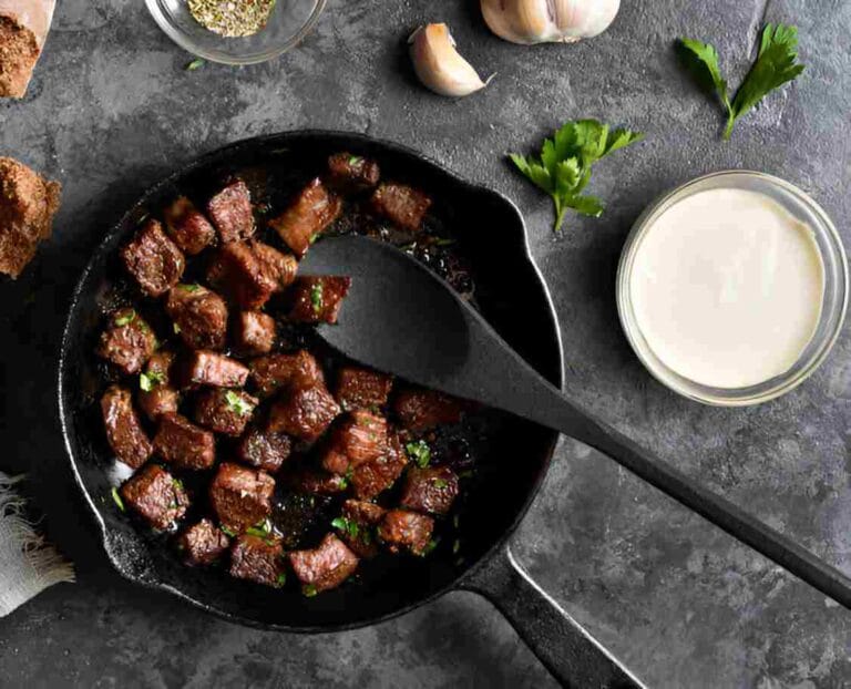 Steak Bites with Parmesan Sauce