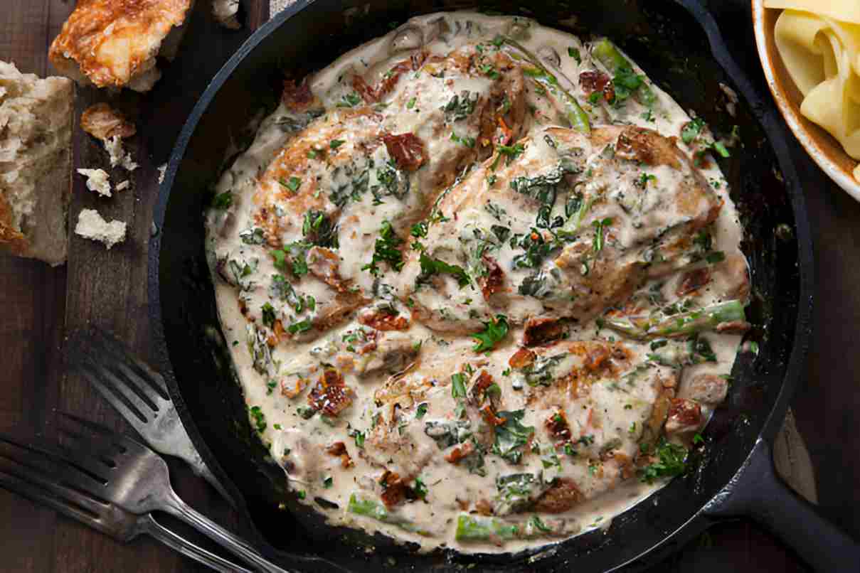 Chicken With Spinach and Mushrooms