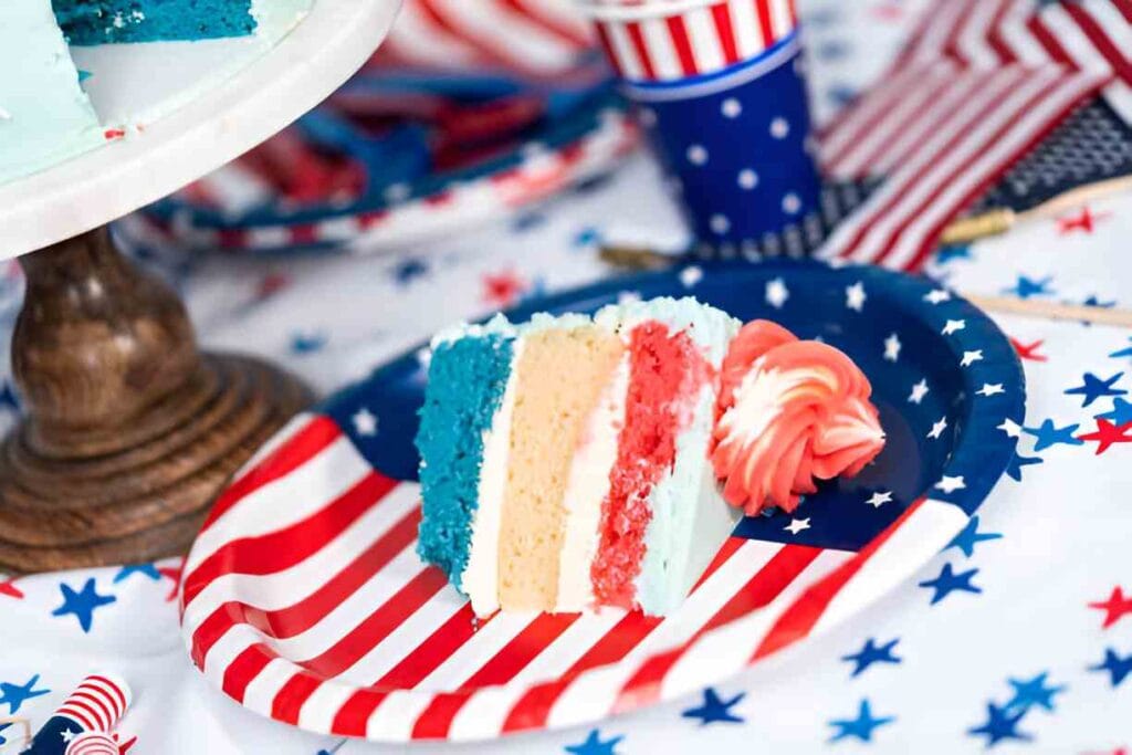 Red, White, and Blue Layer Cake