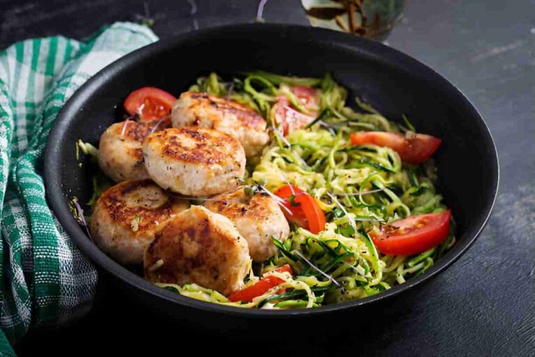 Chicken Meatballs with Zucchini Noodles
