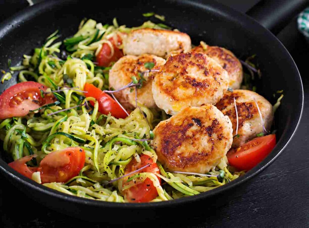 Chicken Meatballs with Zucchini Noodles