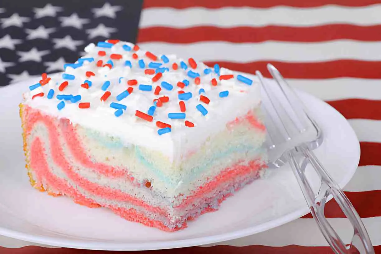 Red, White & Blue Marble Cake