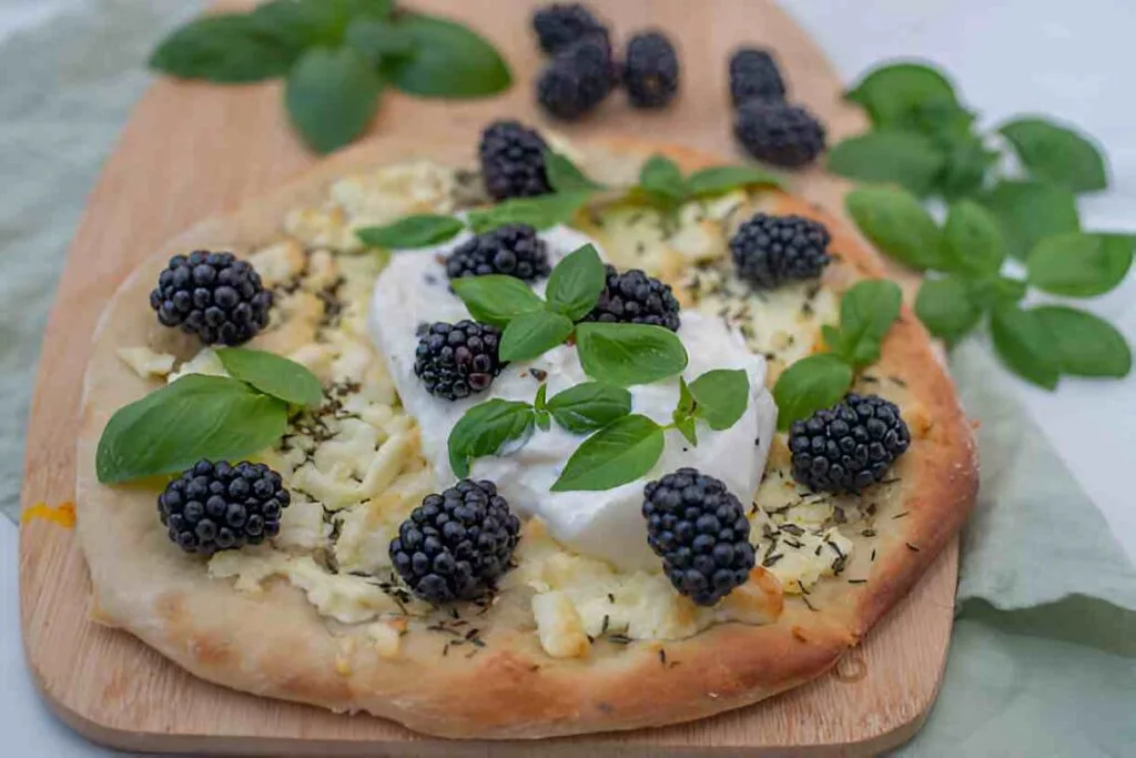 Blackberry Basil Ricotta Pizza