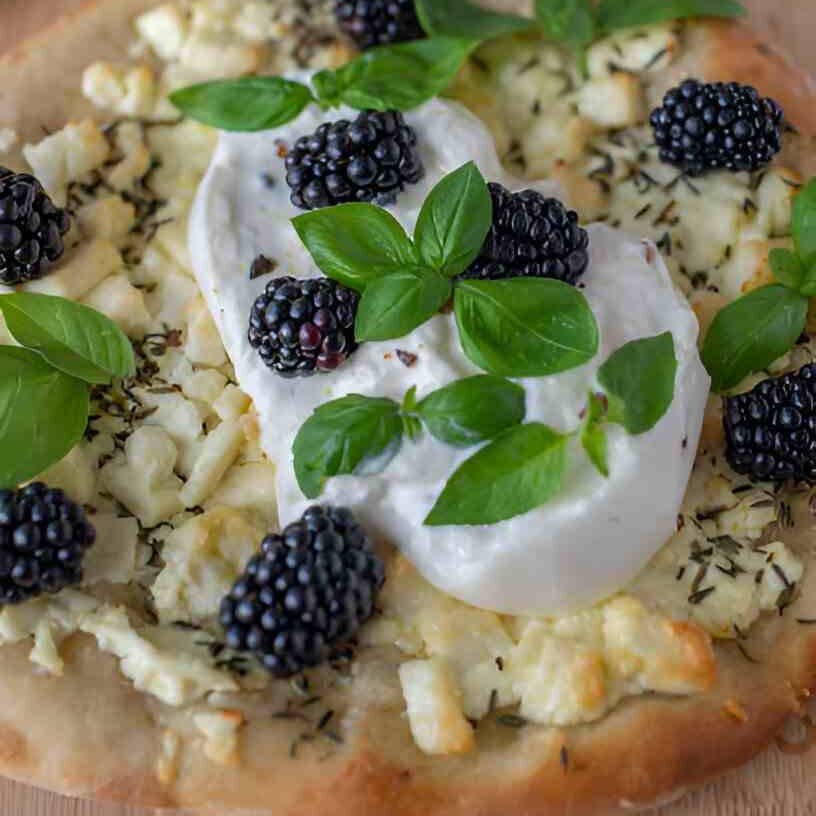 Blackberry Basil Ricotta Pizza