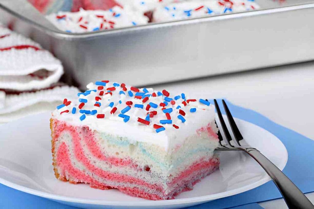 Red, White & Blue Marble Cake