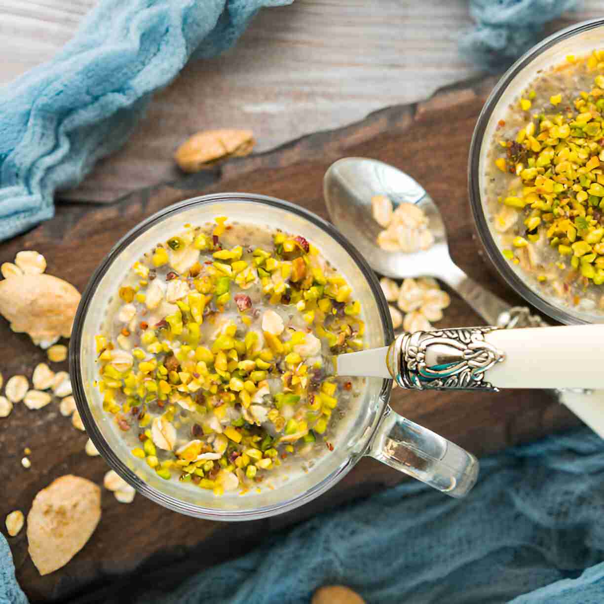 Creamy High Protein Pistachio Pudding Overnight Oats