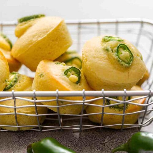Keto Jalapeño Cheddar Cornbread Muffins