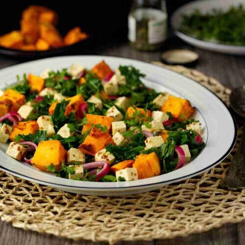 Roasted Sweet Potato Kale Salad