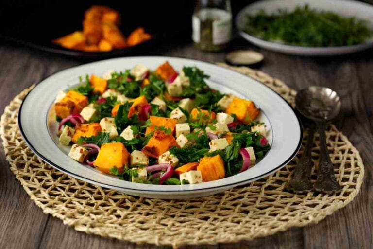 Roasted Sweet Potato Kale Salad