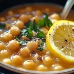 Greek Chickpea Soup with Lemon