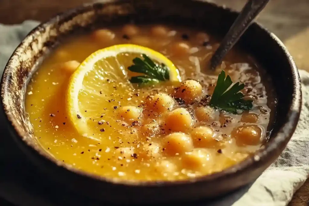 Greek Chickpea Soup with Lemon
