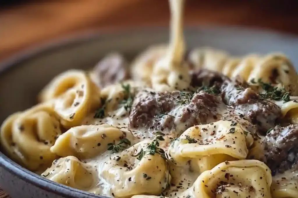 Creamy Steak and Cheese Tortellini