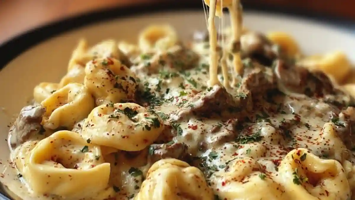 Creamy Steak and Cheese Tortellini