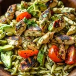 Pesto Chicken Avocado Orzo Salad