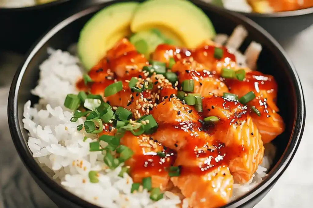 Spicy Sriracha Salmon Bowls