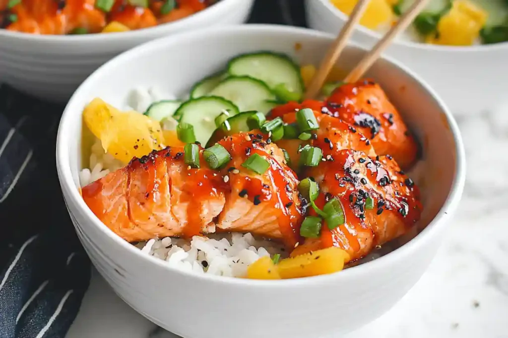 Spicy Sriracha Salmon Bowls