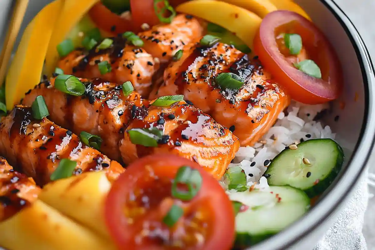 Spicy Sriracha Salmon Bowls