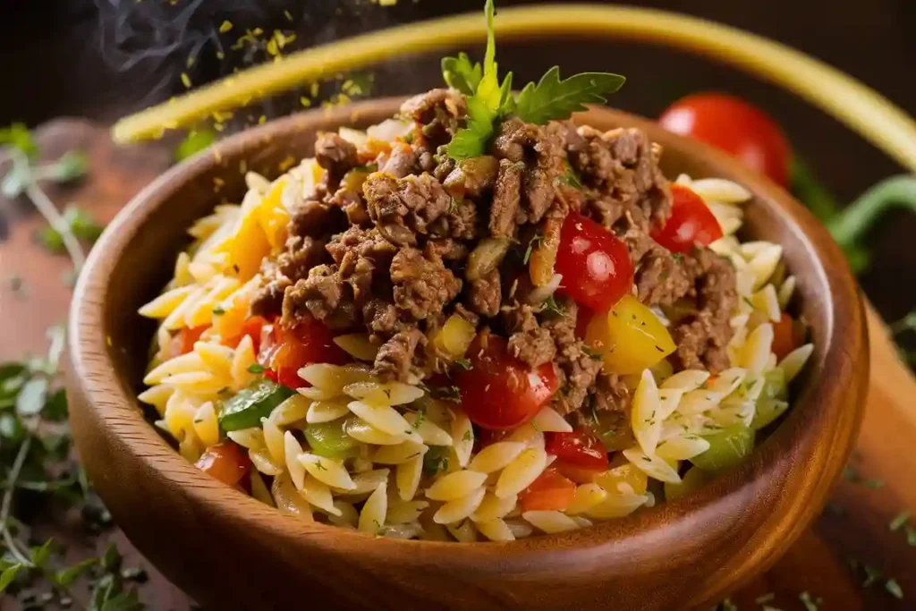 Ground Beef Orzo