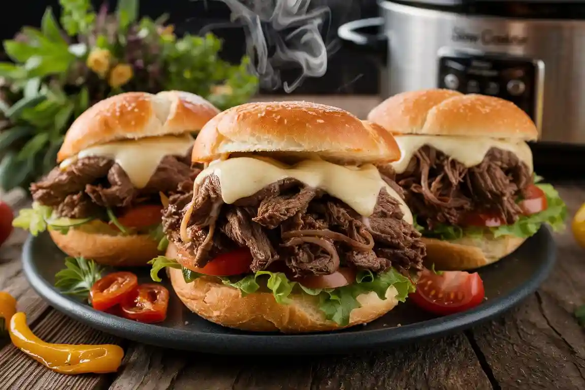 Slow Cooker Italian Beef Sandwiches