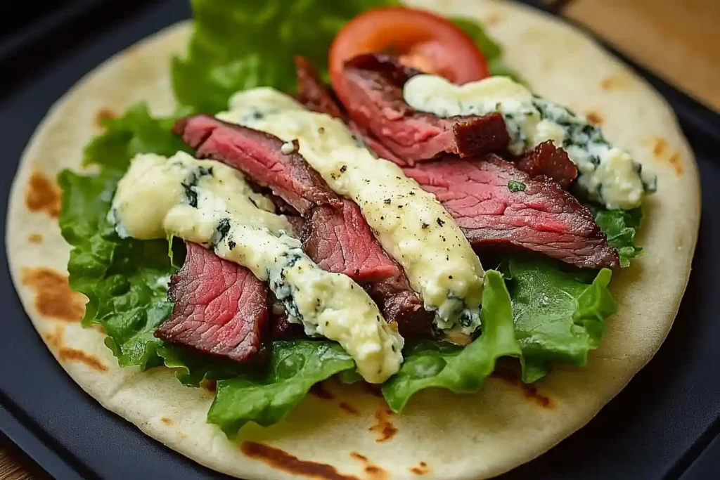 Smoked Beef and Bleu Cheese Pita Wrap