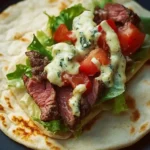 Smoked Beef and Bleu Cheese Pita Wrap
