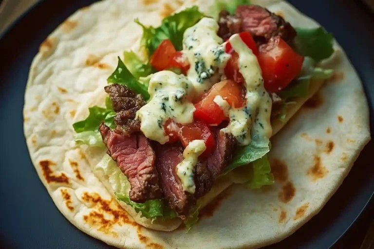 Smoked Beef and Bleu Cheese Pita Wrap
