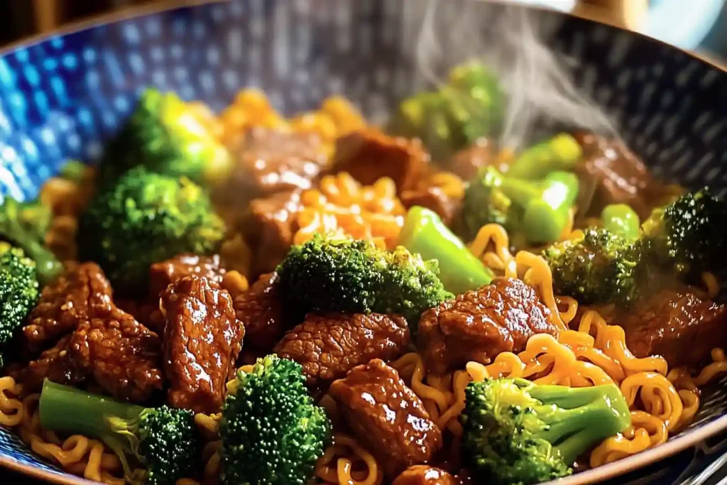 Beef and Broccoli Stir Fry with Ramen Noodles