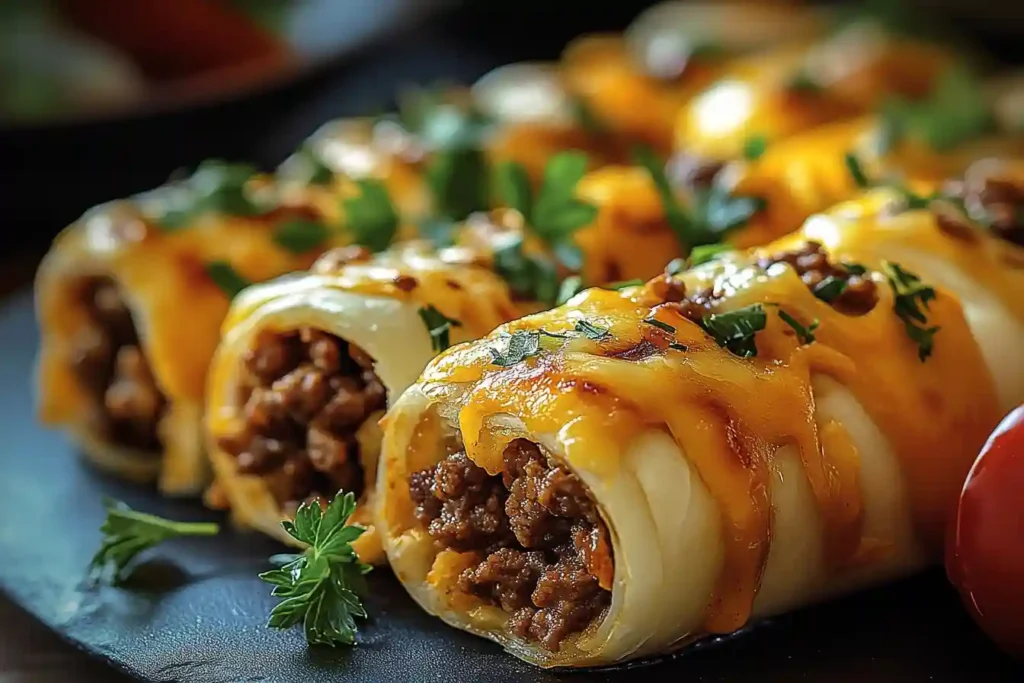 Cheesy Beefy Roll-Ups