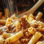 Pasta with Ground Beef and Tomato Sauce