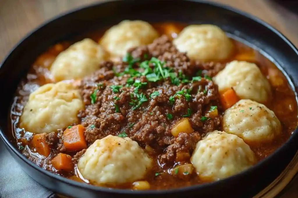 Minced Beef and Dumplings