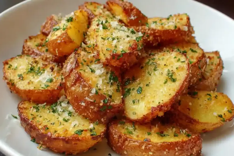 Air Fryer Baked Garlic Parmesan Potatoes