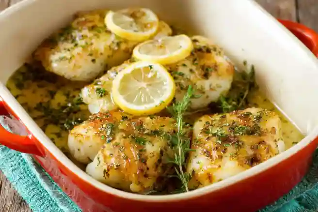 Baked Cod with Lemon and Garlic