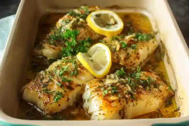 Baked Cod with Lemon and Garlic