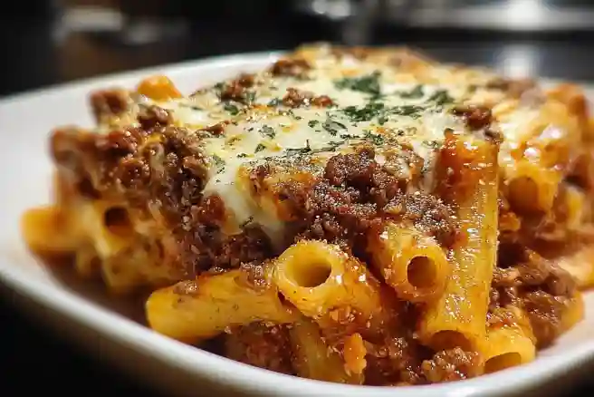 Baked Ziti with Ground Beef and Ricotta