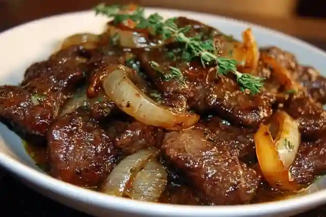 Beef with Caramelized Onions