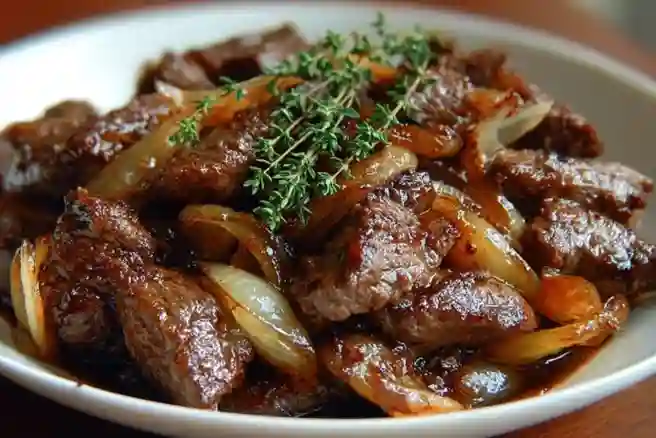 Beef with Caramelized Onions