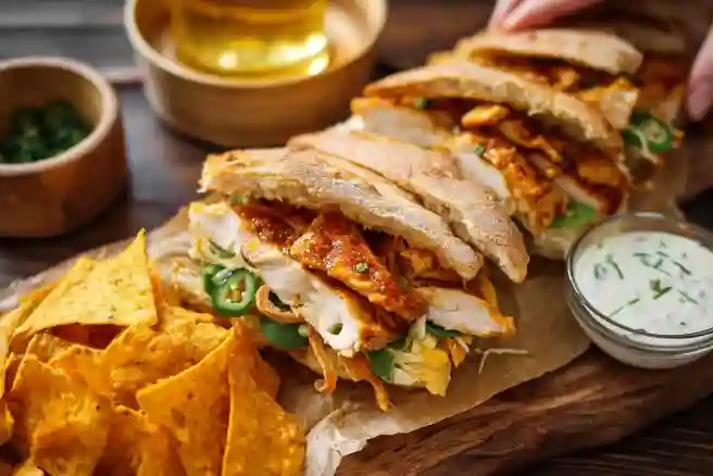Bread with Chicken and Nachos