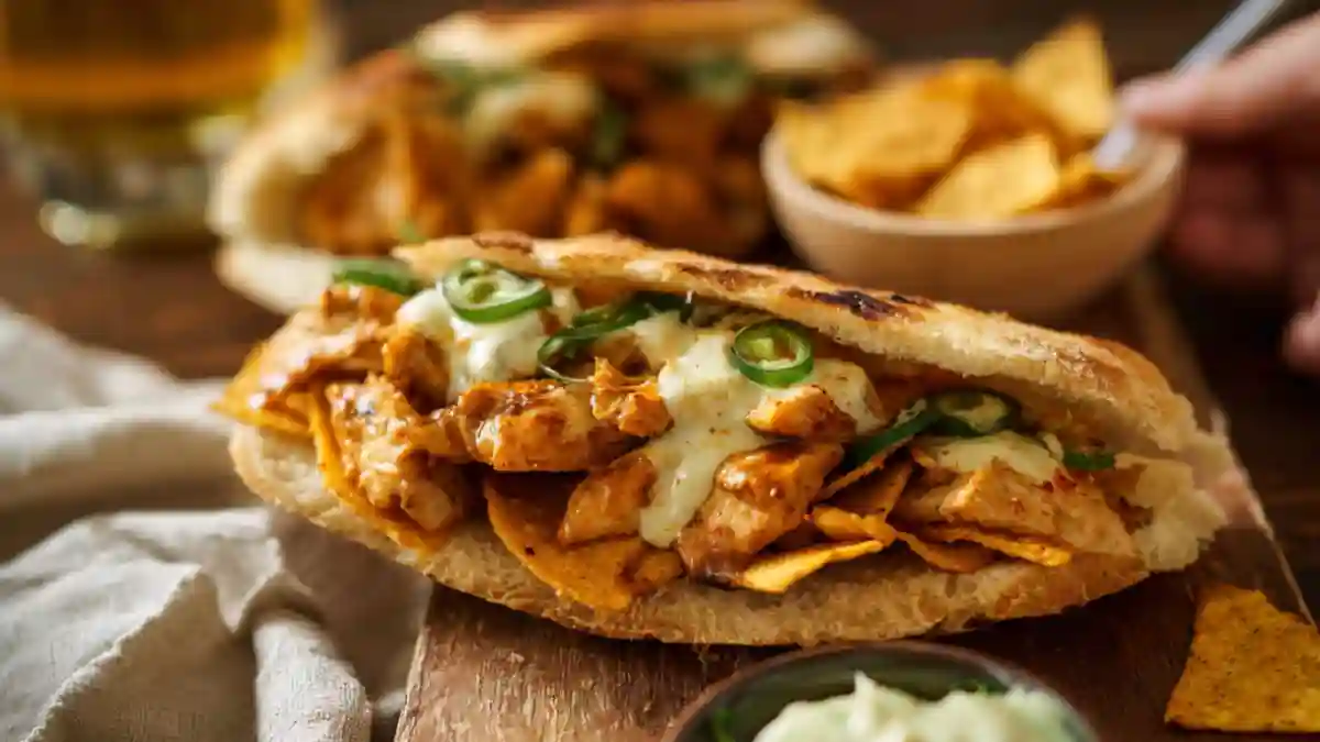 Bread with Chicken and Nachos