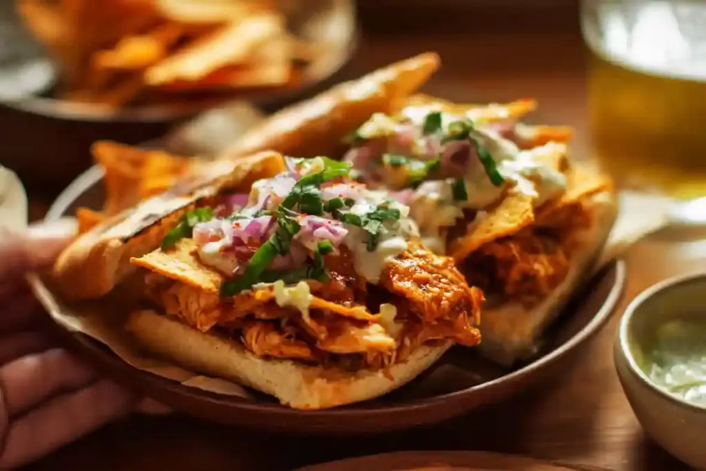 Bread with Chicken and Nachos