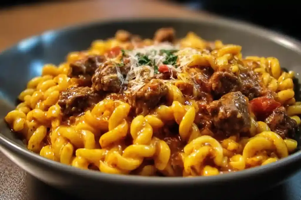 Cajun Beef and Cheddar Pasta