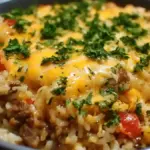 Cheesy Beef and Rice Delight