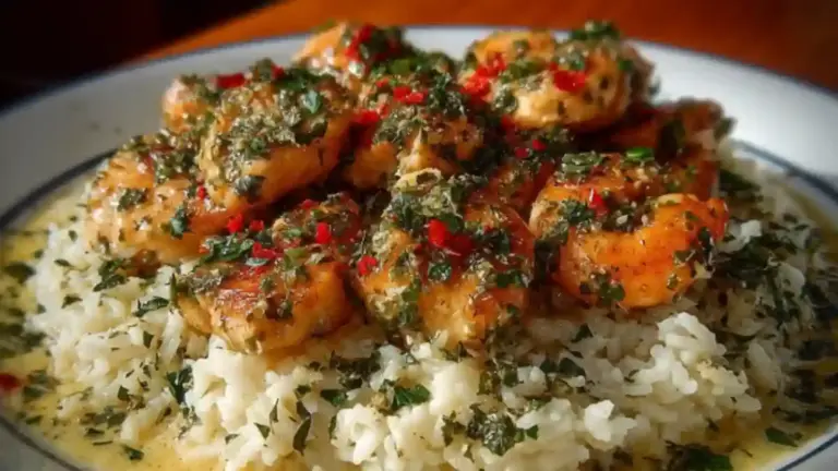 Chicken Scampi with Creamy Garlic Parmesan Rice