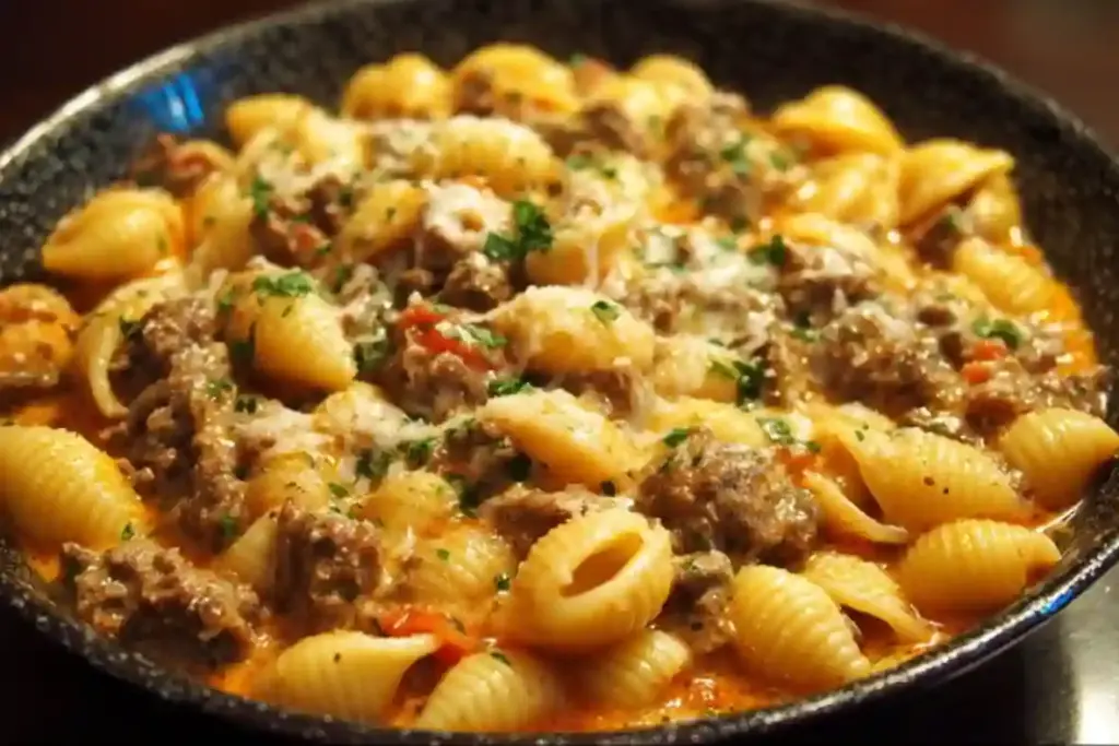 Creamy Beef and Shells