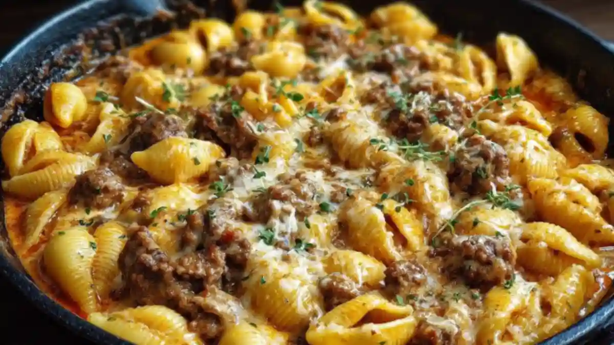 Creamy Beef and Shells