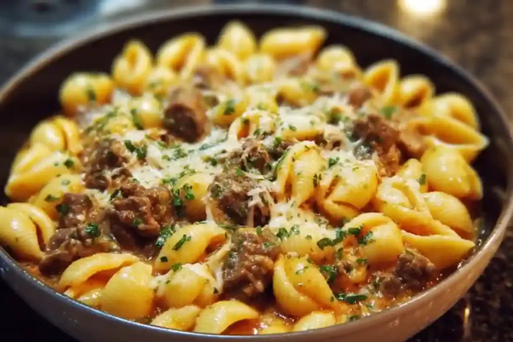 Creamy Beef and Shells