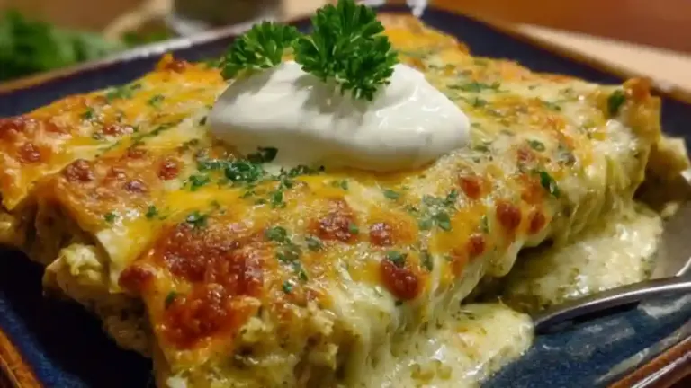 Creamy Green Chile Chicken Enchiladas