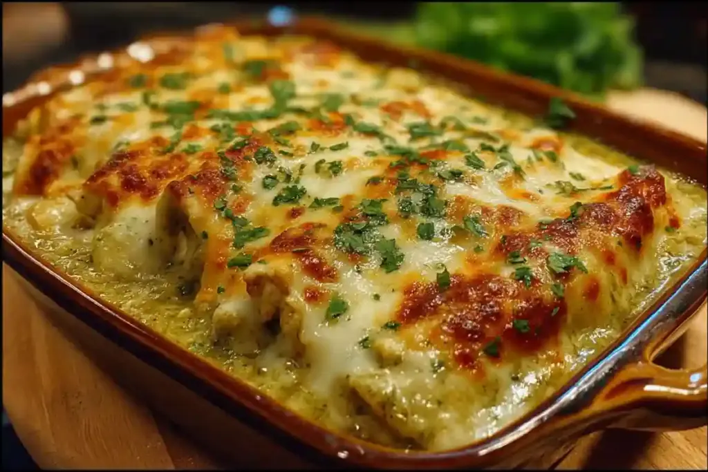 Creamy Green Chile Chicken Enchiladas