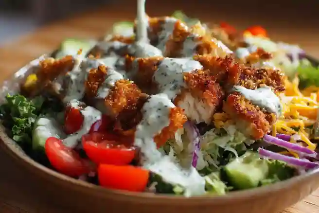 Crispy Chicken Salad with Homemade Ranch Dressing