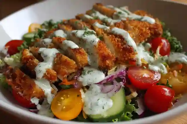 Crispy Chicken Salad with Homemade Ranch Dressing