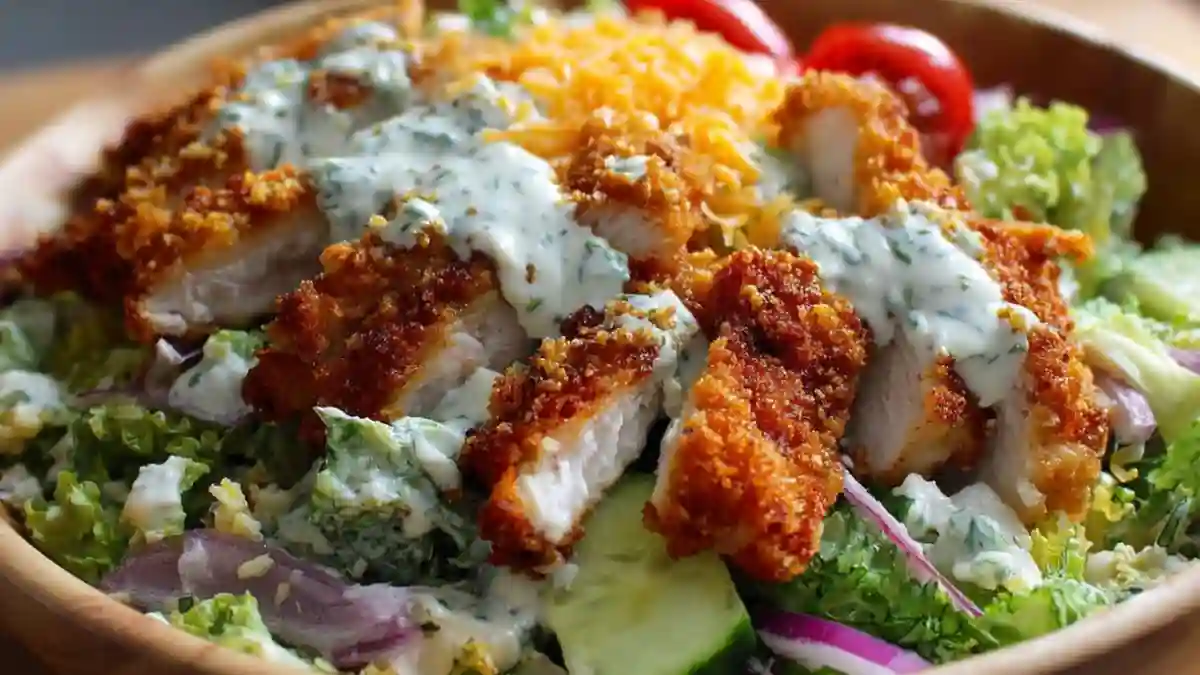 Crispy Chicken Salad with Homemade Ranch Dressing